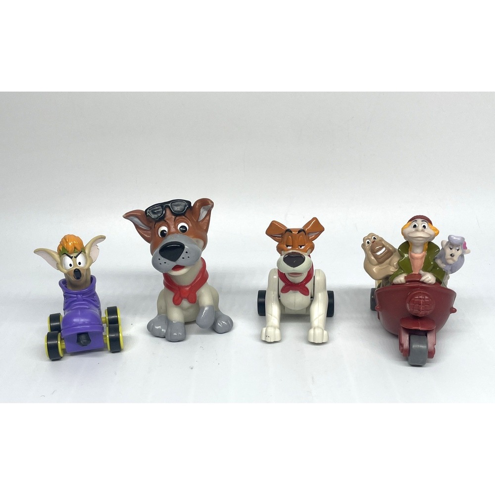 Vintage Disneys Oliver and Company Kids Meal Toys LOT of 4